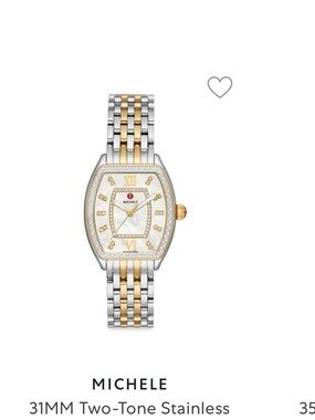 Michele Two-Tone Gold and Silver Mother-of-Pearl Diamond Accent Women's Watch
